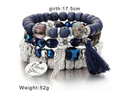 Pulseira Boho Multicamadas De Ágata, Turquesa E Cristal Com Contas Estilo Imperdível Nostalgia88