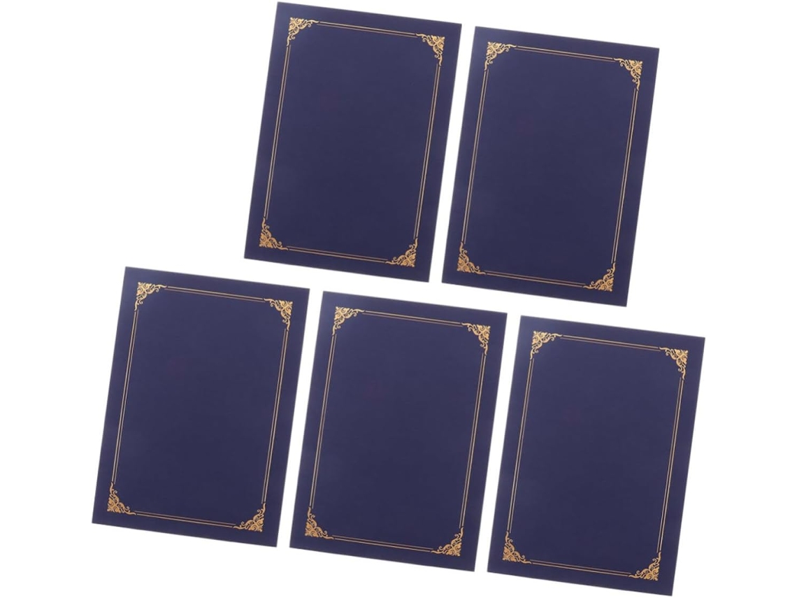 Popetpop 5pcs Capa De Proteção Para Certificado Em Papel Azul Flexível Prática Para Rangement