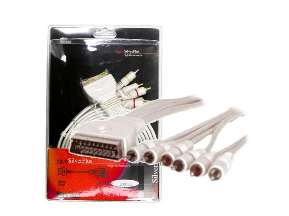 Cabo Silver Plus Scart Macho / 6Rca Macho 5M Blister