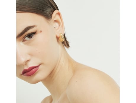 Brincos Éclat da Earcandy Jewelry em prata esterlina 925 com banho de ouro.