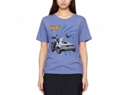 Rockinstone Back To The Future Movie Comical Heather Light Blue Adult T-shirt Size:l