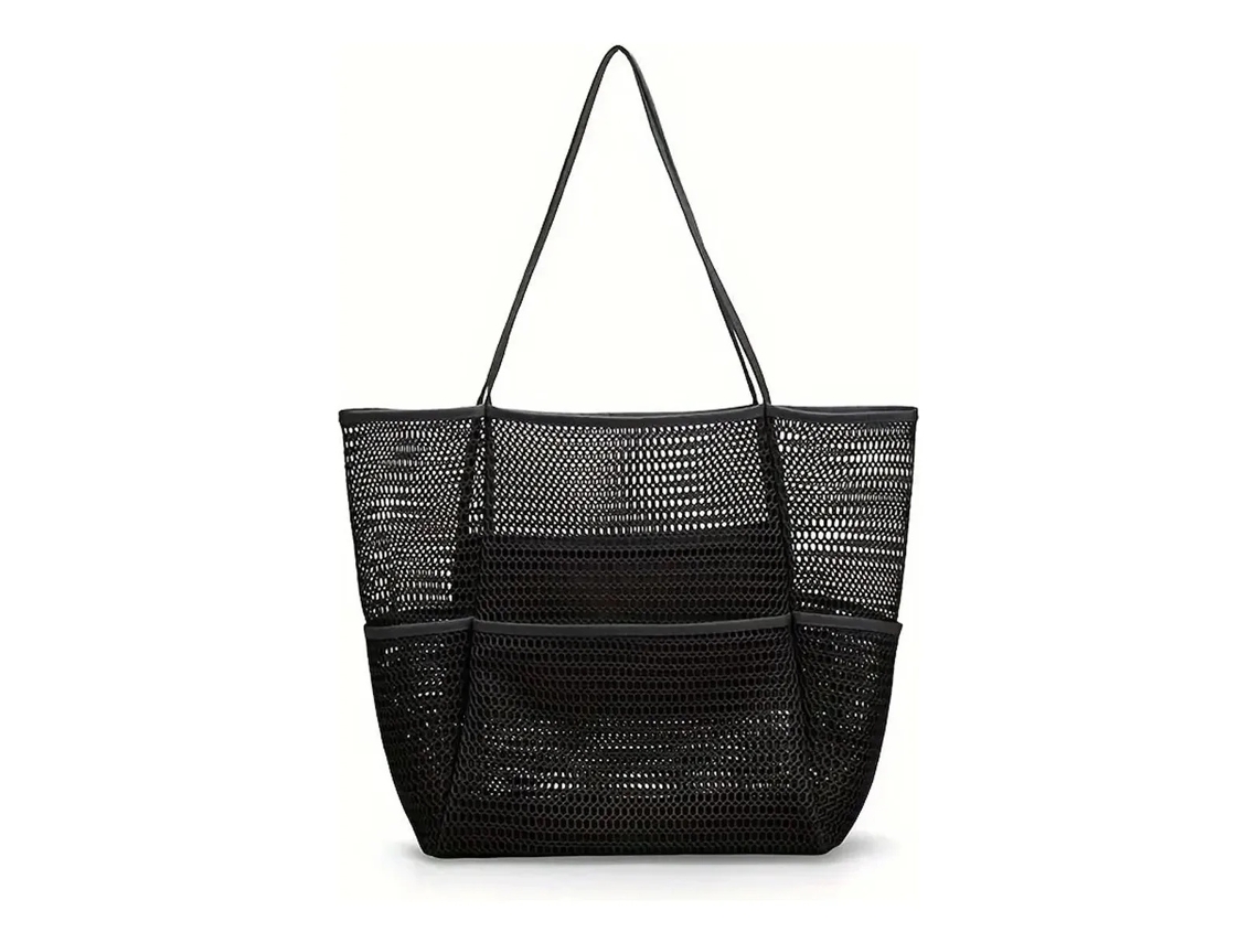 Lurelia Bolsa De Ombro Feminina Em Pu Grande Capacidade Impermeável Leve Fecho De Correr Para Praia E Viagem