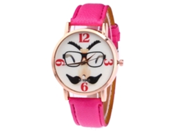 Reloj De Pulsera De Cuarzo Con Correa De Cuero Pu Zhoulianfa (rojo Rosa) Unisex
