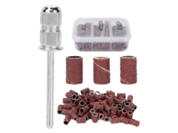 Kit com 75 lixas de unha marrons de grãos 80, 120 e 180 com estojo para armazenamento, ideal para manicure e pedicure.