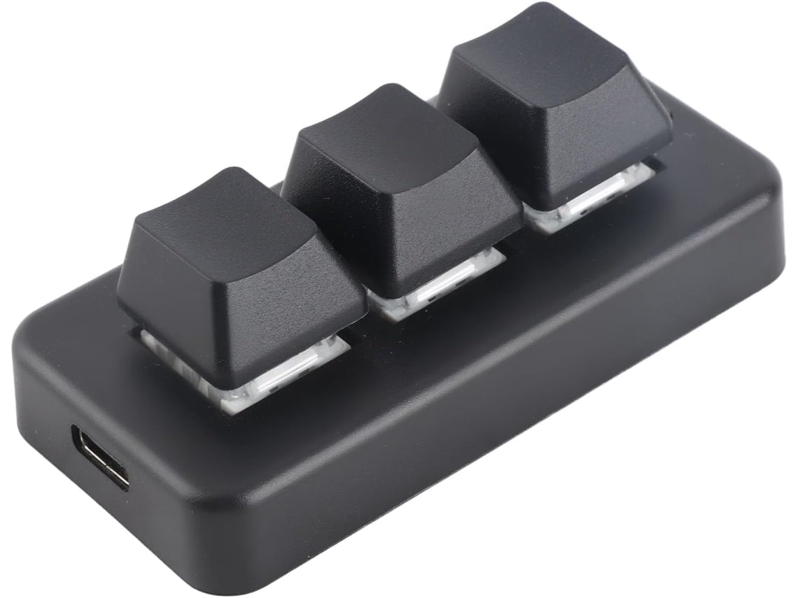 Teclado Com 3 Teclas Macro, Retroiluminação Rgb, Usb Programável (preto)