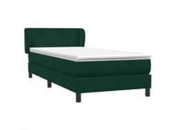 Cama com Molas/colchão Verde escuro 80x220 Cm Veludo MAISON EXCLUSIVE