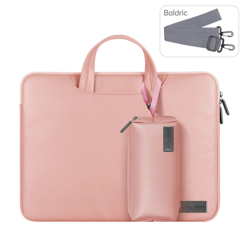 Bolsa Para Portátil Apple Macbook Lenovo Hp De 15-16 Polegadas, Tipo Mala Executiva, Resistente A Impactos E Macia. Rosa Ouro Hexinyigjly