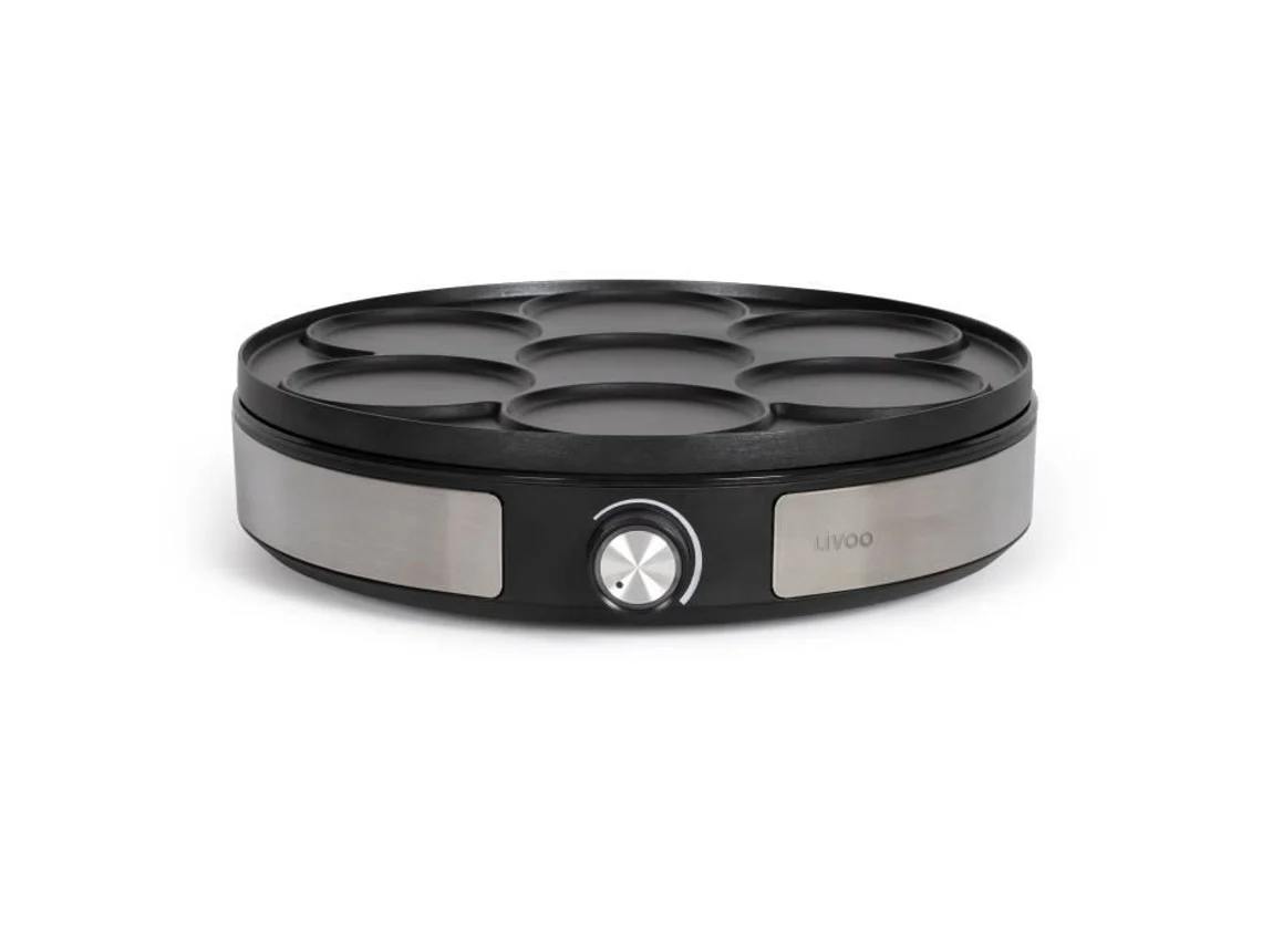 Crepeira Reversível Livoo Dop247 1500w Placa Reversível 1 X Ø33 Ou 7 X Ø10 Cm Antiadessivo Termostato Ajustável