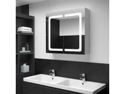Vidaxl Armário Espelhado Para Casa De Banho Com Led 80x12,2x68 Cm