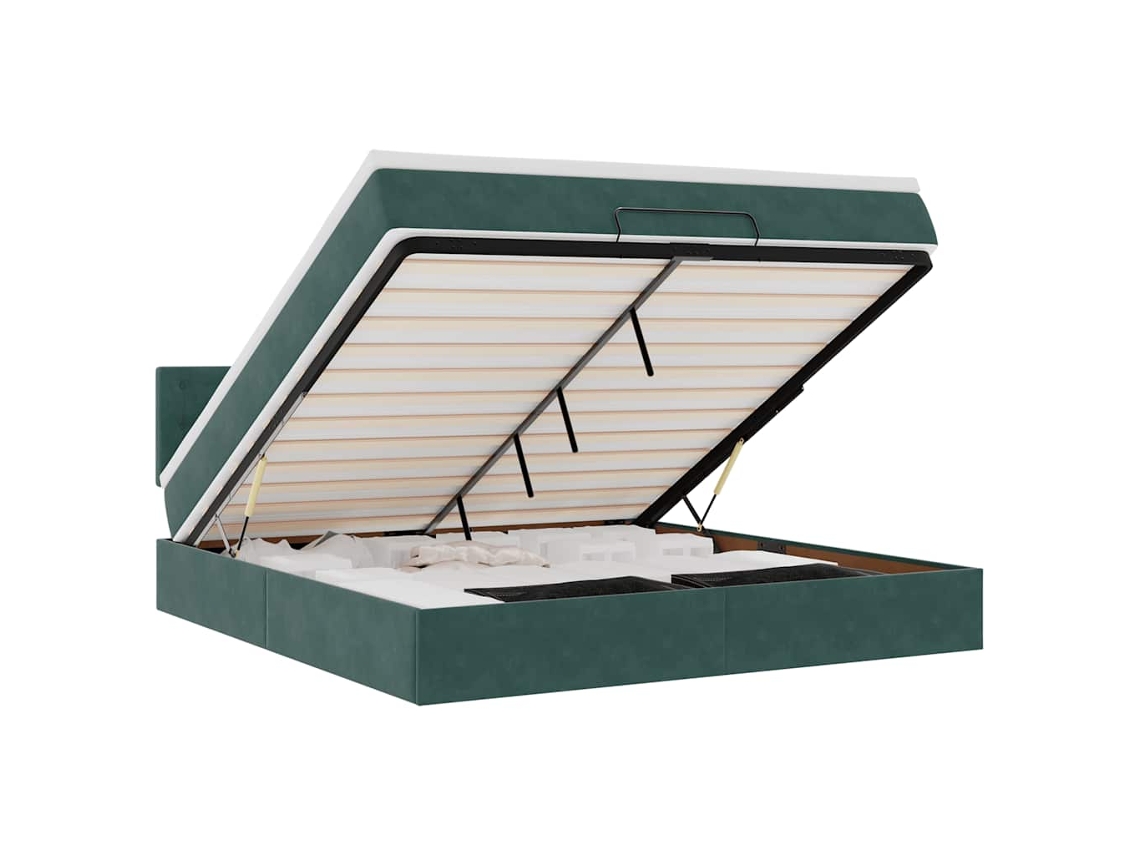 Ottoman Bed, Ottoman Beds Vidaxl Verde Veludo (160 X 200 Cm)
