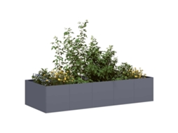 Vidaxl Vaso/floreira 200x80x40 Cm Aço Antracite