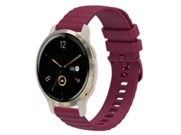 Bracelete de Smartwatch para Garmin Venu 2S 18 mm ondulado pontilhado pulseira de silicone de cor sólida (vinho vermelho)