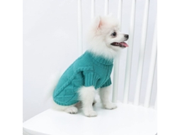 Suéter de Perro Linjou Suave Cuello Alto Knit Talla xs Verde | S/MARCA