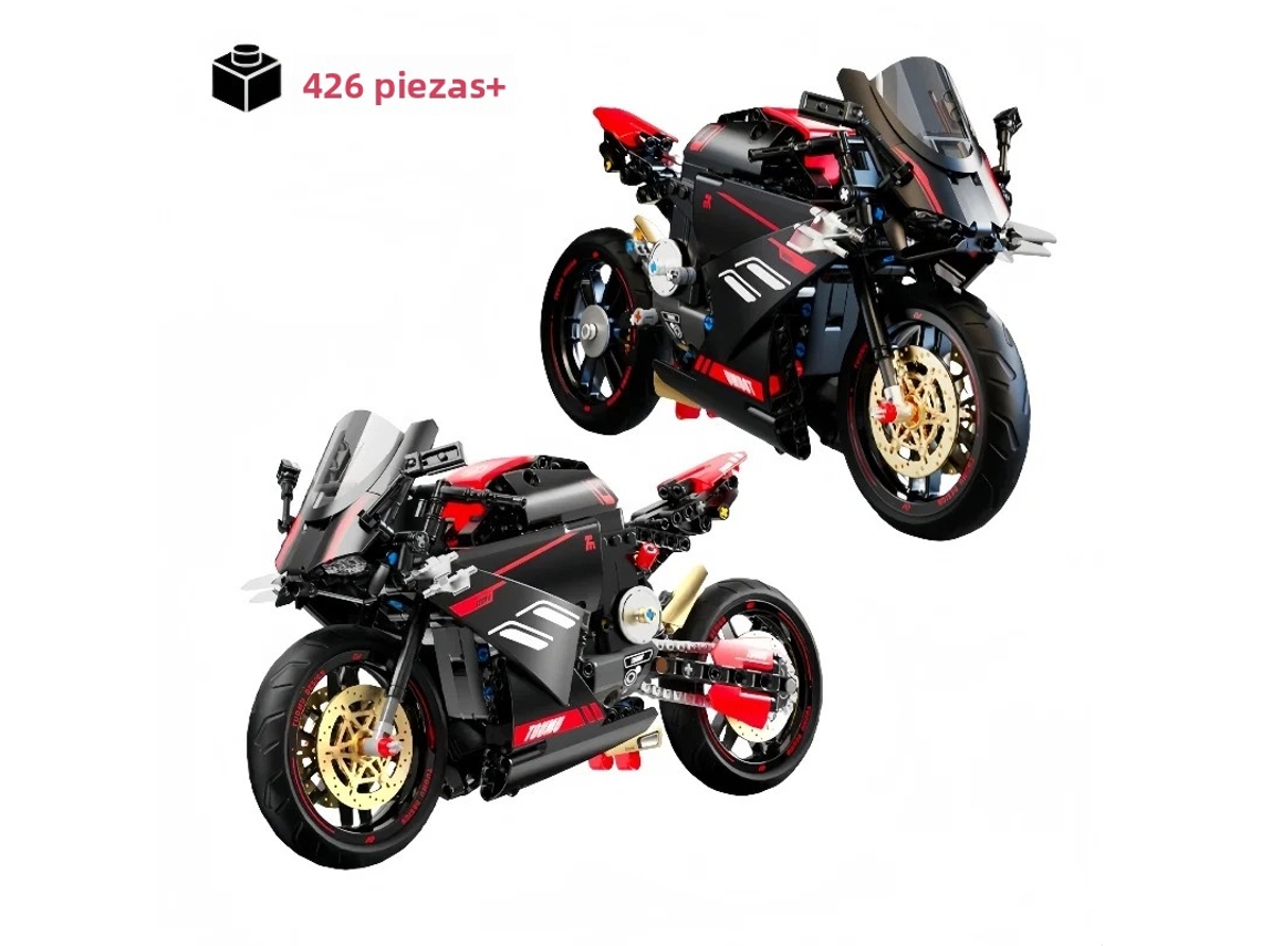 Kit de construção de motocicleta em blocos, escala 1:8 MDUG (426 peças)