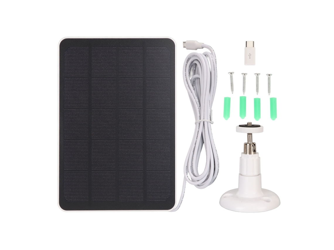 Câmera Painel Solar Ip65 Câmera À Prova Dágua Carregador 5v 4w Alta Eficiência Para Micro Usb C Branco