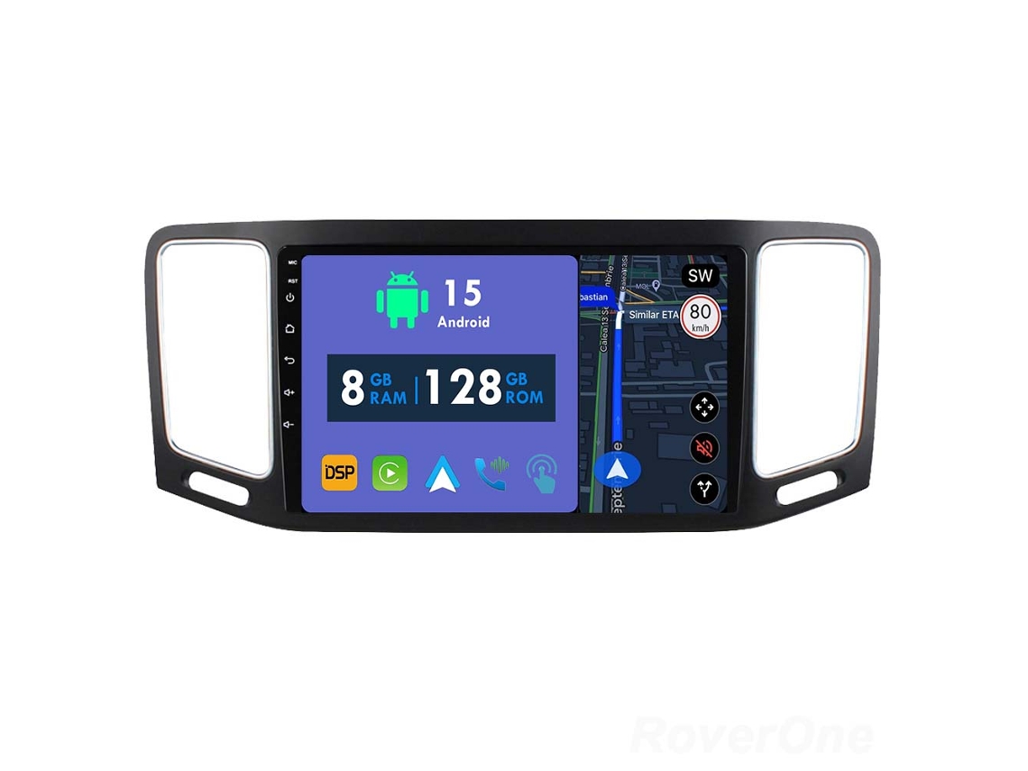 Auto Rádio Carro Bluetooth Autoradio 8GB RAM 128G ROM CarPlay Navegação GPS Ecrã Táctil RoverOne para Volkswagen Sharan 2012-2018  