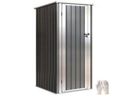 Armário de Jardim 0.69m² Telhado Inclinado Porta Trancável 83x89x163cm Cinza Antracite