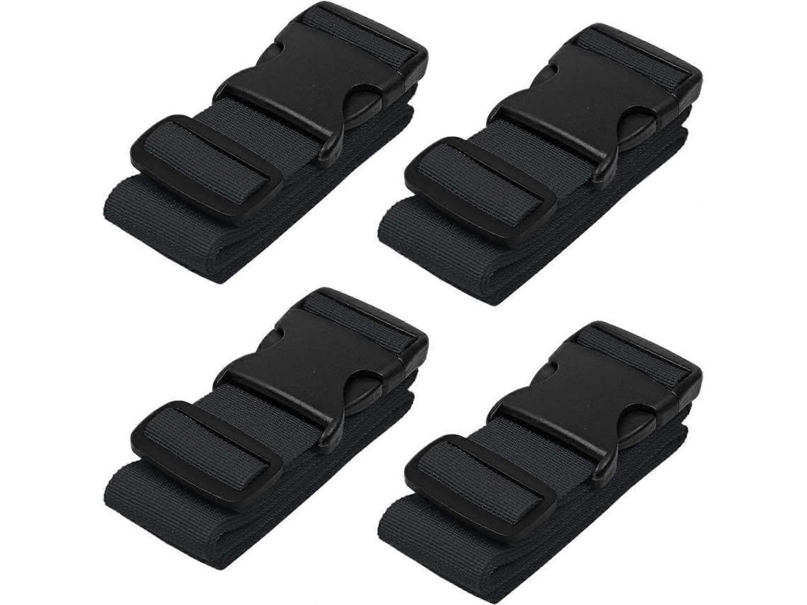 Fitas de bagagem Slowmoose para malas, pacote com 4, pretas