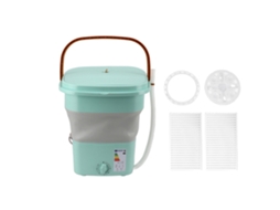 Laxiscreed Máquina De Lavar Mini Portátil Automática De 16l Para Roupas Íntimas, Luz Azul Moderna