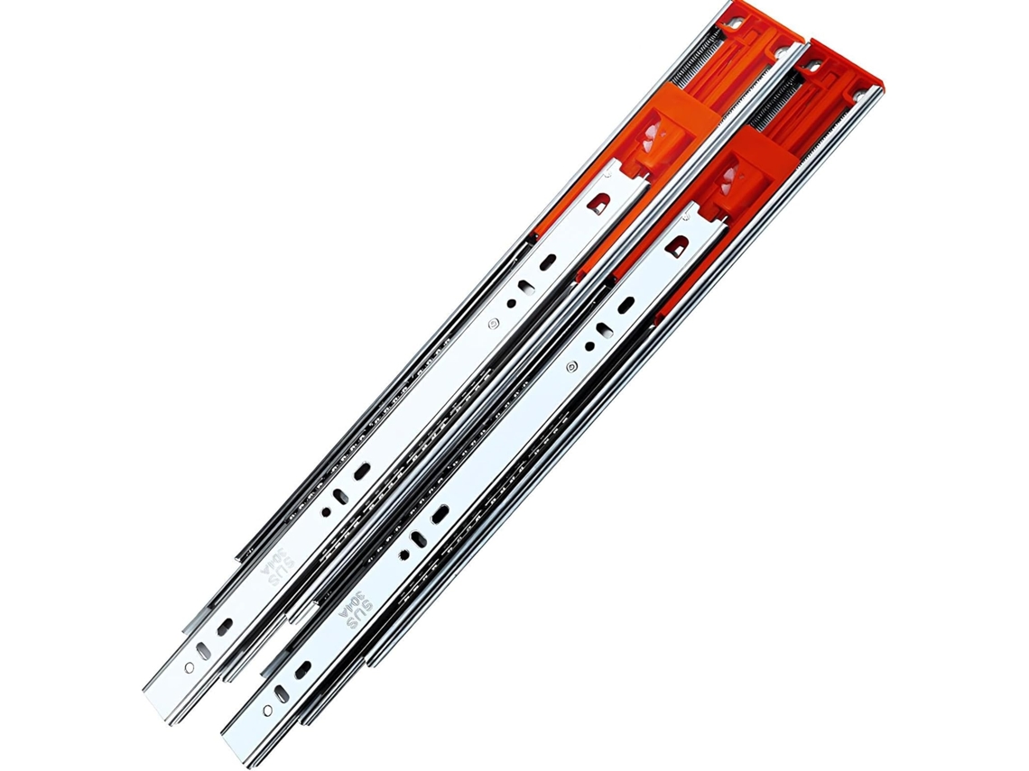 Corrediças Metálicas De Alta Resistência Com Extensão Total Para Gavetas, Em Aço Inoxidável, Com Fechamento Suave, 3 Seções