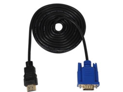 Adaptador HDMI Lurelia Cabo para VGA, 1080p, 1080i, 15 pinos, macho, 1,8 m, áudio, preto