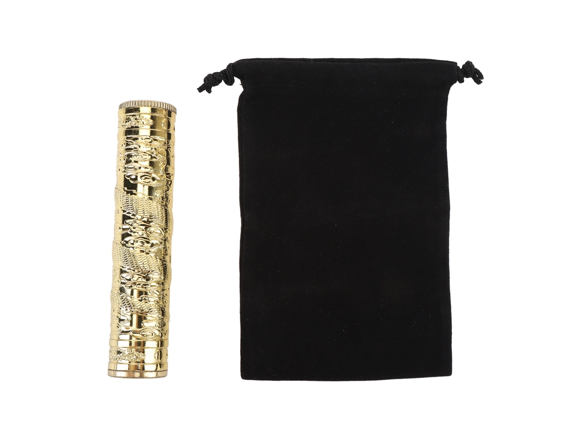 Tubo Metálico Estanco Impermeável Com Padrão Gravado Para Camping E Viagens Dourado