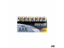 Pilhas Alcalinas Lr03 Maxell Aaa (16 Unidades) (32 Peças)