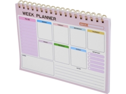 Planificateur Hebdomadaire Papier Rose Non Daté Reliure Spirale Double Espace Ample Para Écrire