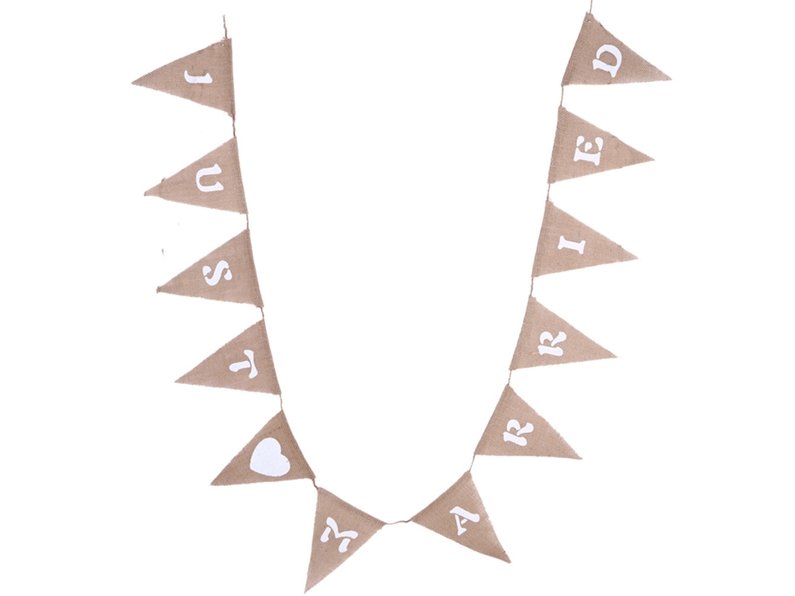 Banner Triangular de Tecido Just Married S/MARCA