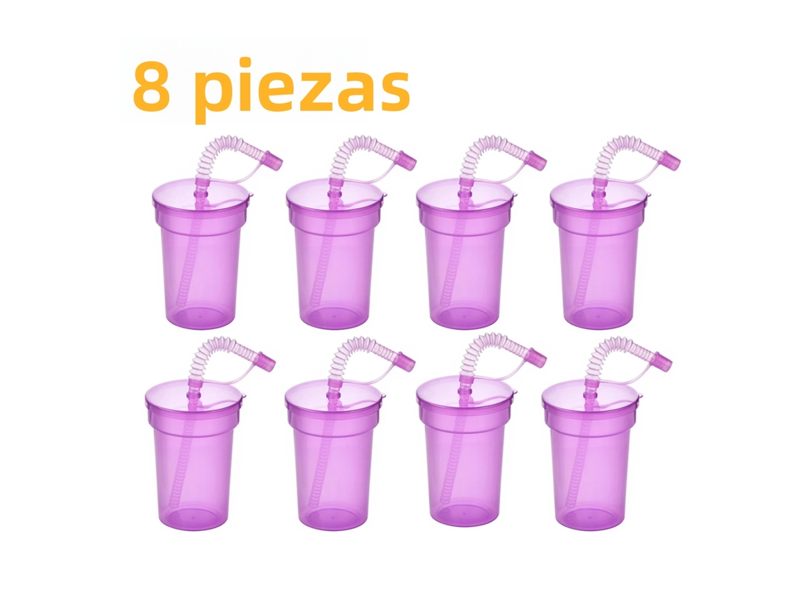 Conjunto de Água Neon com Tampa e Canudo À Prova de Vazamentos MDUG (roxo)