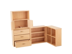 Ats mueble Mini Armário de Madeira 1:12 para Casa de Boneca Sala Quarto Cor Burlywood