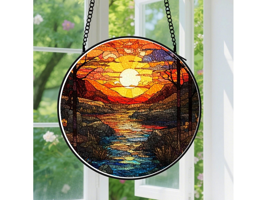 Pôr Do Sol Sobre Um Rio Sinuoso, Apanhador De Sol Arco, Íris, Apanhador De Sol Natal Para Mulheres, Presente Para Casamento, Dia Dos Namorados, 20cm