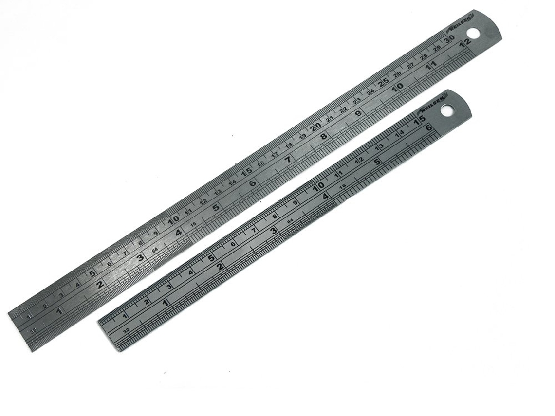 Conjunto Neilson Com 3 Réguas De Aço (30,5 Cm E 15,2 Cm)