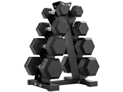 Conjunto De Halteres 2x2kg - Preto - 2x5kg 2x8kg 2x10kg Com Suporte De Armazenamento Para Exercício Treino