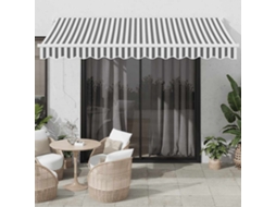 Vidaxl Toldo Retrátil 3,5x2,5 M Tecido E Alumínio Antracite E Branco