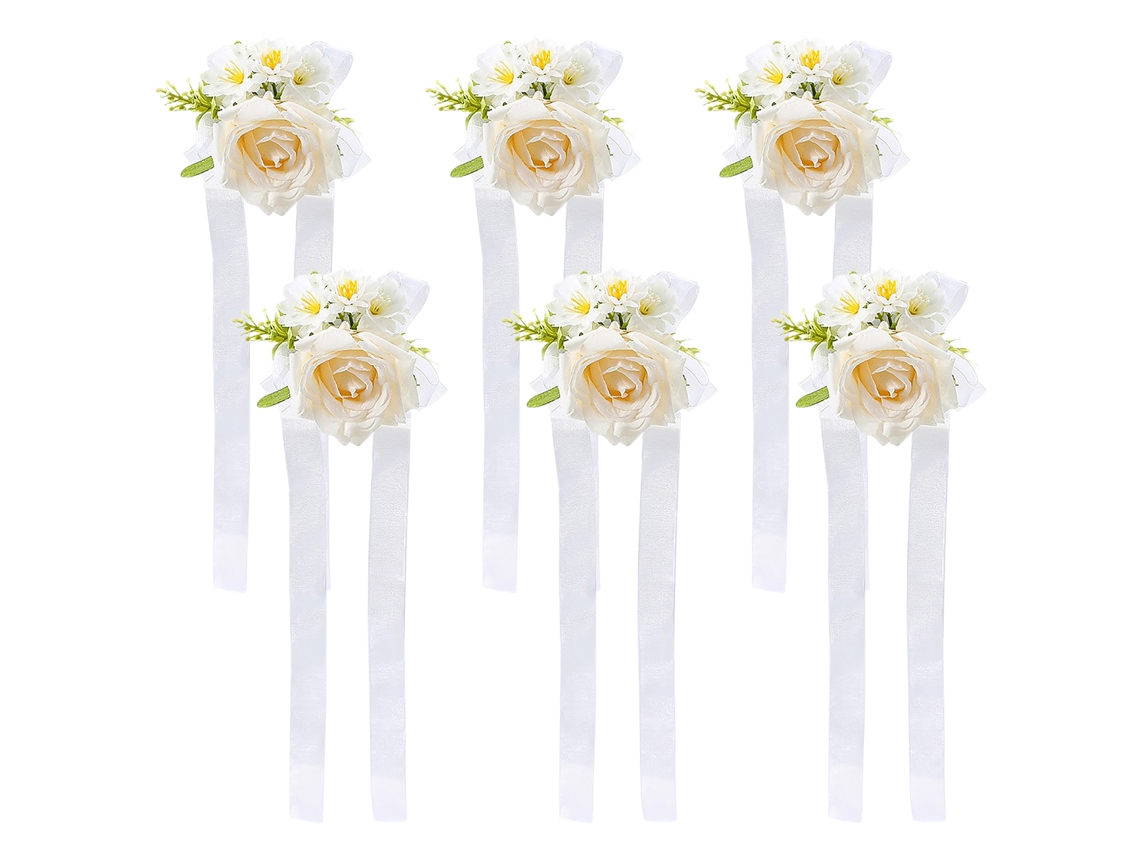 Conjunto de 6 Corsages de Punho de Champagne LAXISCREED