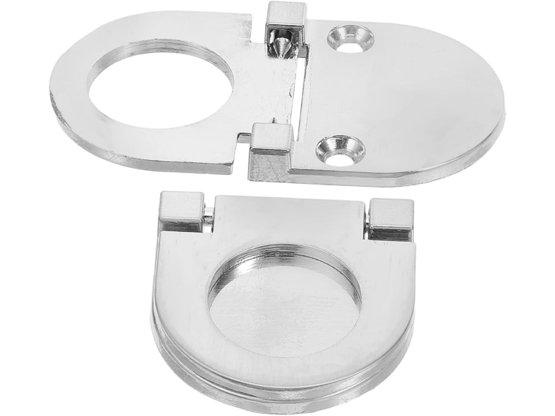 Conjunto De 2 Puxadores Argola Embutidos Para Armários, Em Liga De Zinco, Cor Prata, Ideais Para Organização De Closets
