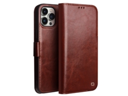Capa Genuíno Quedas Para Iphone 12 Pro Max Qialino Pele Castanho