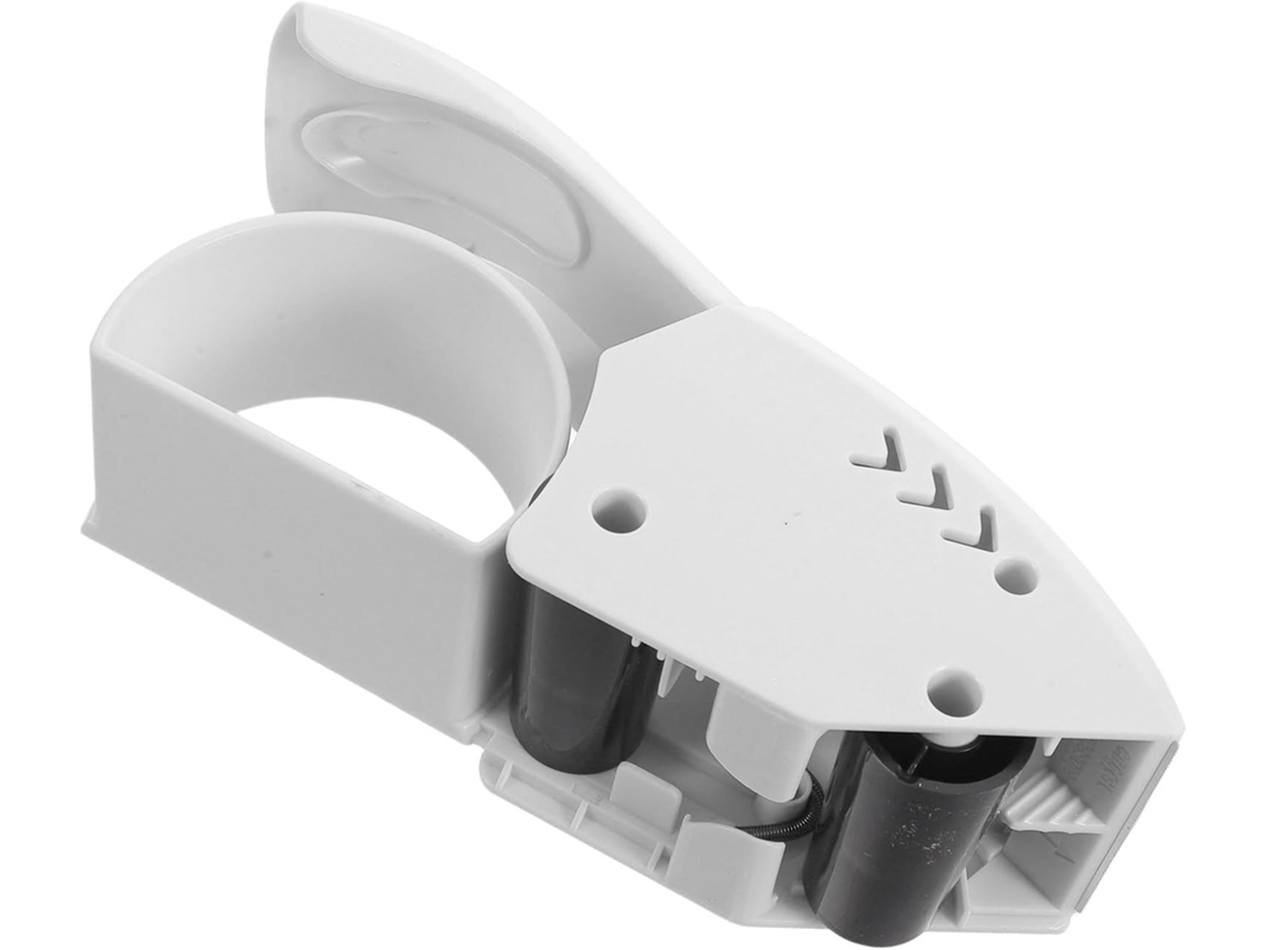 Dispensador manual de fita adesiva Partykindom, branco, com cabo ergonômico, feito de plástico e metal, ideal para
