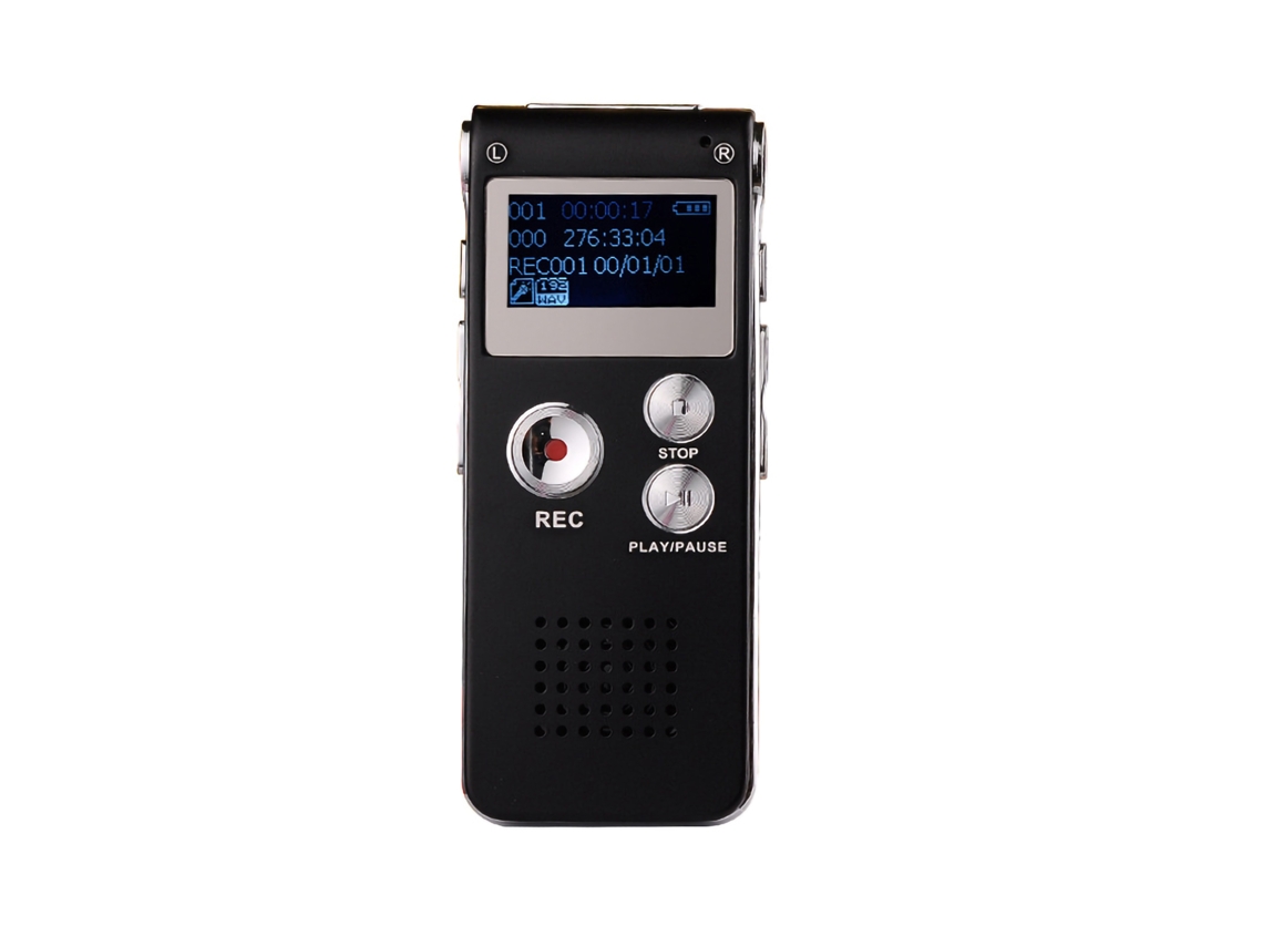 Gravador De Voz Digital 8gb Com Memória De Grande Capacidade E Microfone Gravador Activado Por Voz Preto