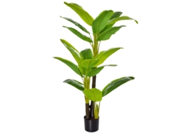 Bananeira Artificial 150cm Verde com Vaso e 18 Folhas, Design Simples e Elegante para Ambientes Diversos