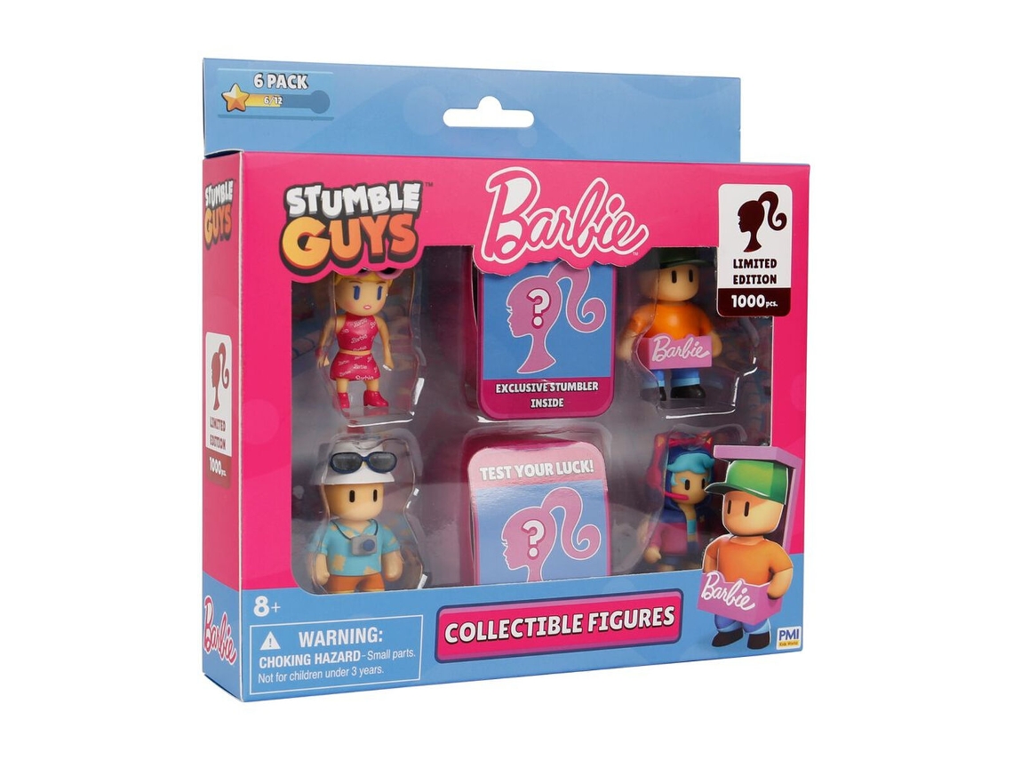 Figura colecionável BANDAI Stumble Guysxbarbie Figures 6 Pack Deluxe Box Ver.a (multicolorido Animação e Anime)