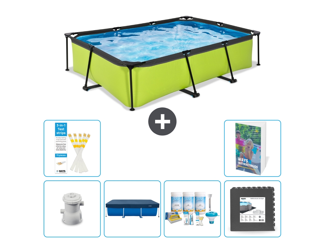 Piscina Exit Retangular 300x200x65 Cm 5 peças S238 EXIT TOYS