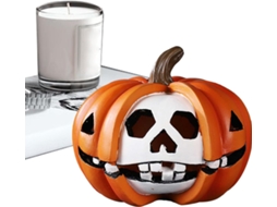 Decore o Halloween com a escultura decorativa Enfeite Caveira em resina para mesa ou ambientes internos da VAYOTOY.