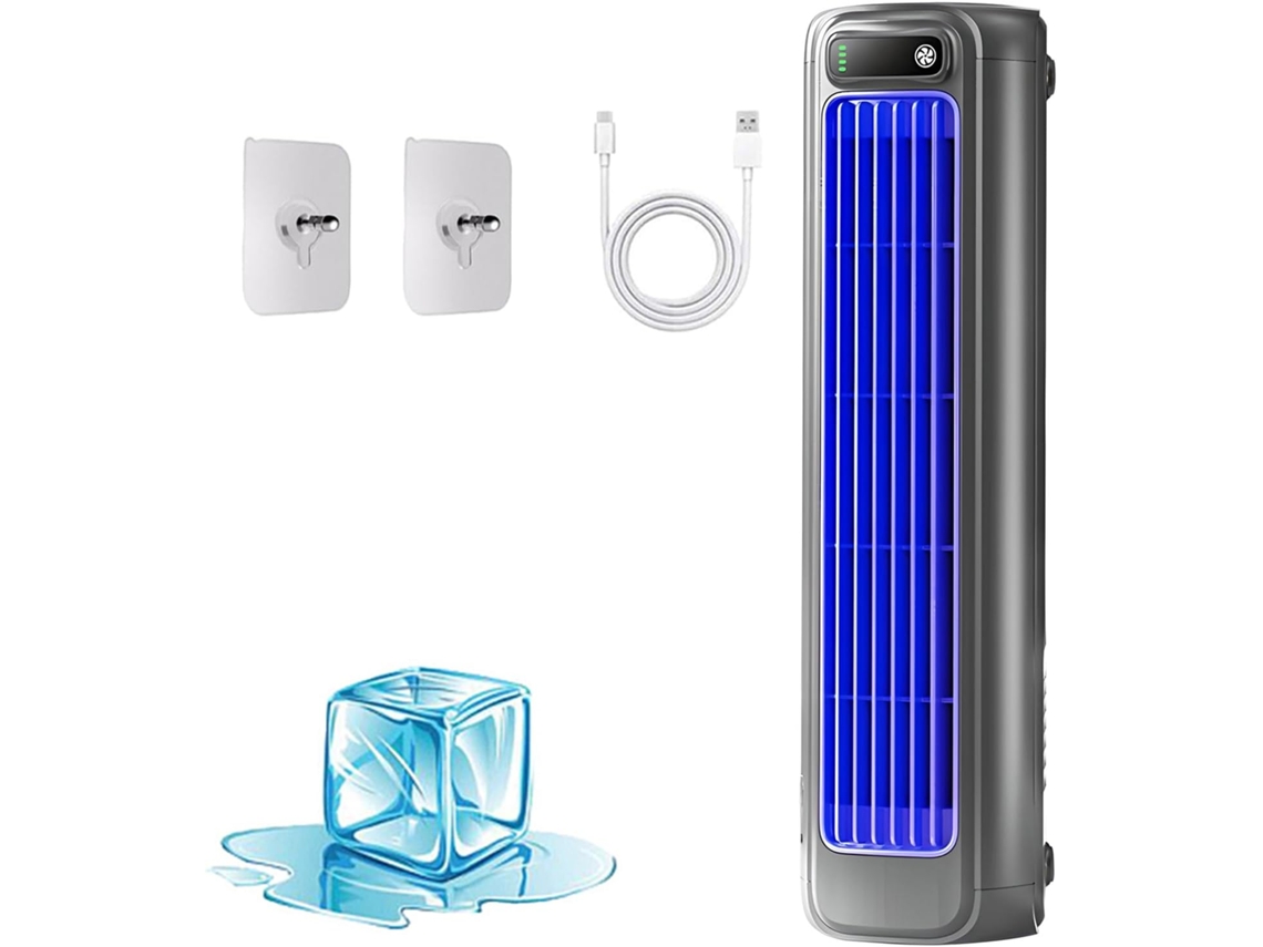 Ventilador De Mesa Pequeno E Silencioso, Sem Hélices, 35,5 Cm (14 Polegadas), Recarregável Via Usb,