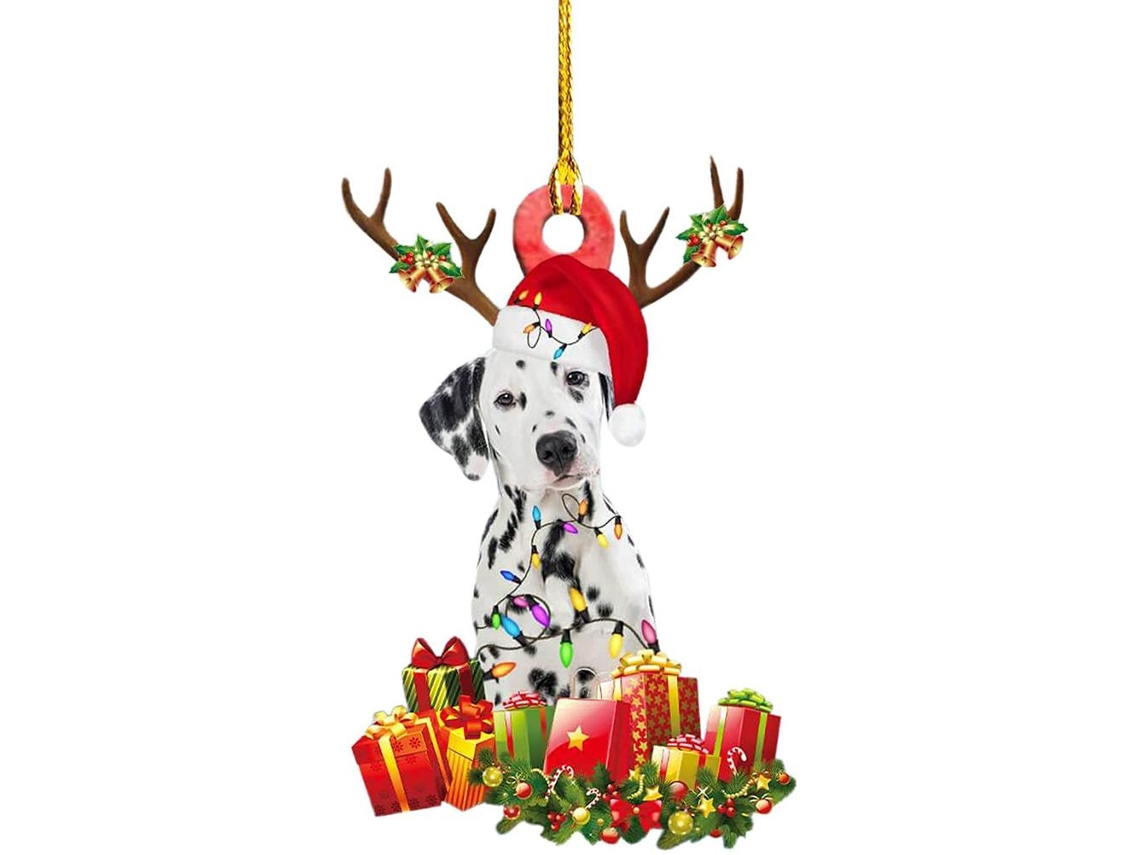 Enfeite de Natal em madeira para cão com estilo 5 embalagem com 1 peça LAXISCREED