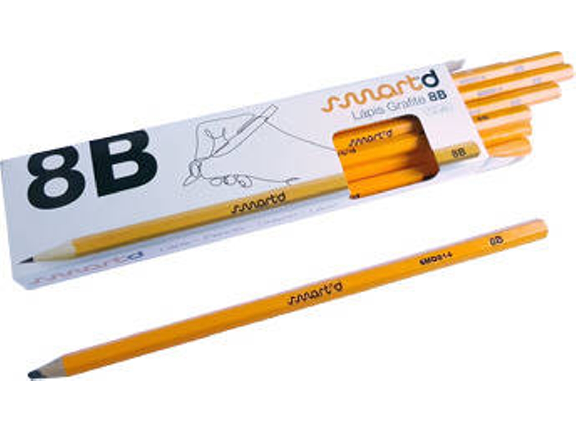 Lápis de Carvão SMARTD 8B (Multicolor - 12 Und)