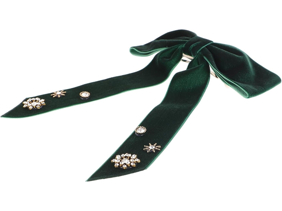 Presilha de cabelo Veludo com cristais, elegante presilha para cabelo.