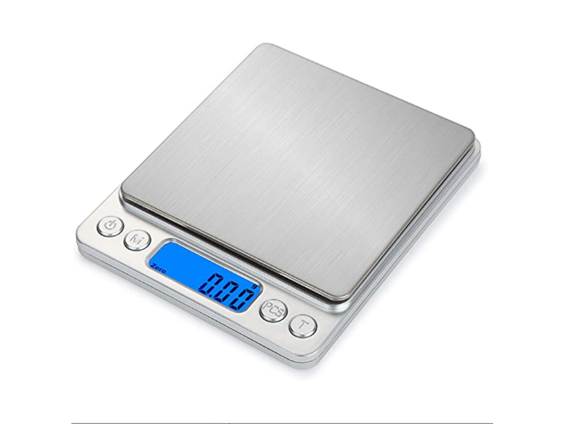 Balança De Cozinha Eletrônica Portátil Em Aço Inoxidável Para Confeitaria Aquaforge (1000/0,1g)