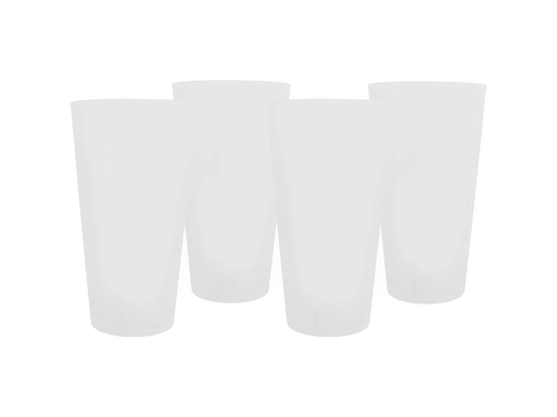 Conjunto 4 Copos 500ml Polipropileno Reutilizável